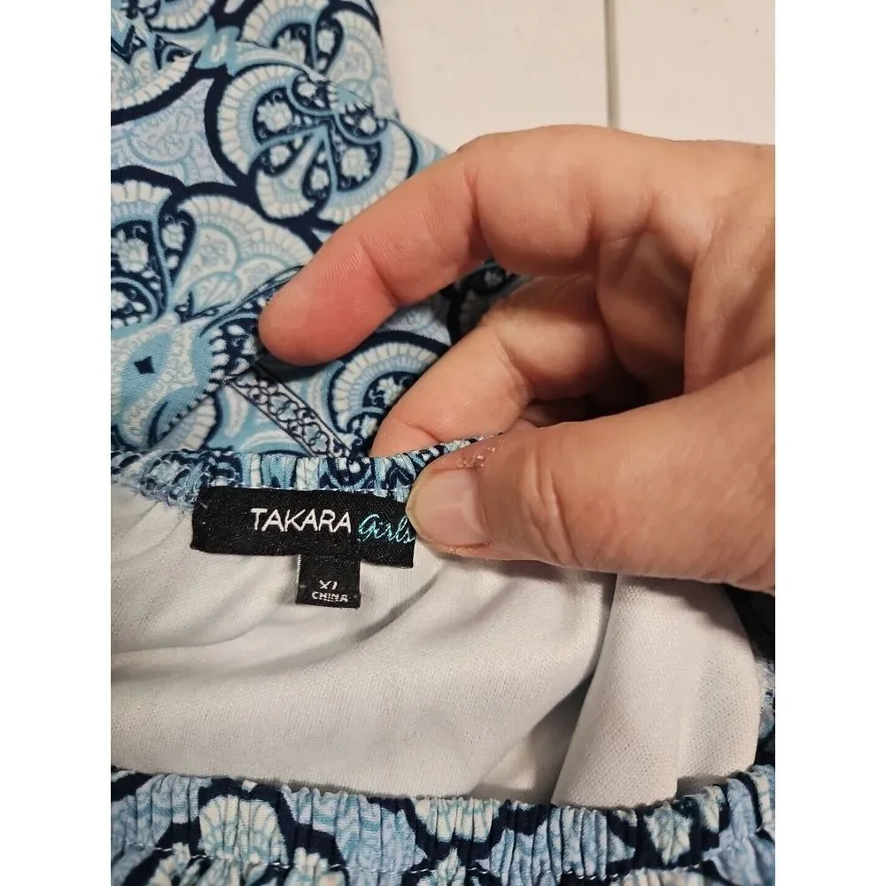 Takara Girls, Dressy Romper, XL, Nautical Summer‎ Off Shoulders